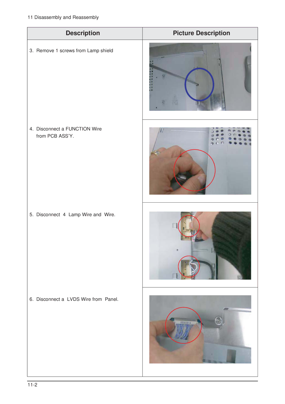 Samsung 203B service manual Description Picture Description 