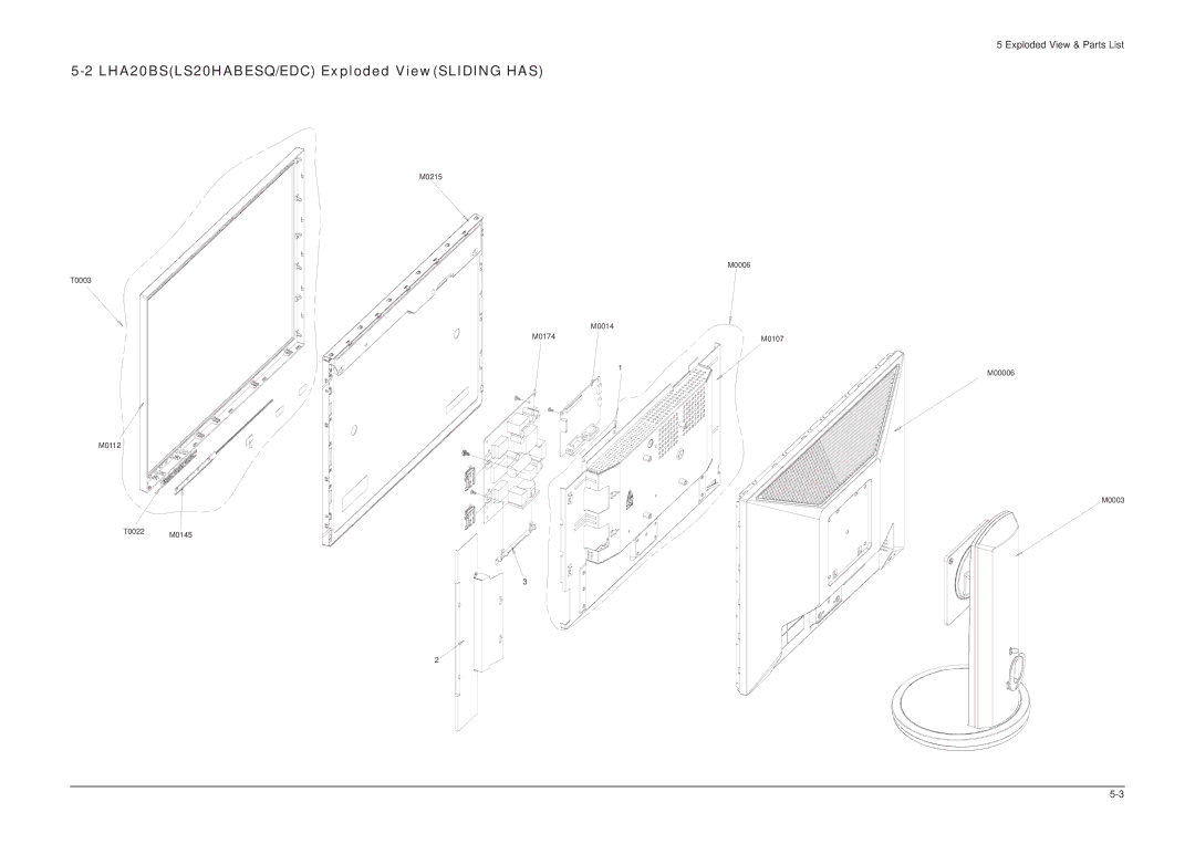 Samsung 203B service manual LHA20BSLS20HABESQ/EDC Exploded ViewSLIDING has 