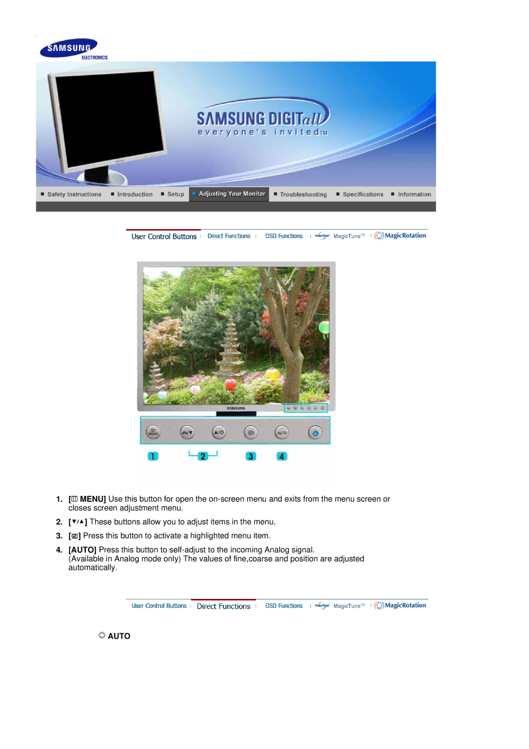 Samsung 204B manual Auto 