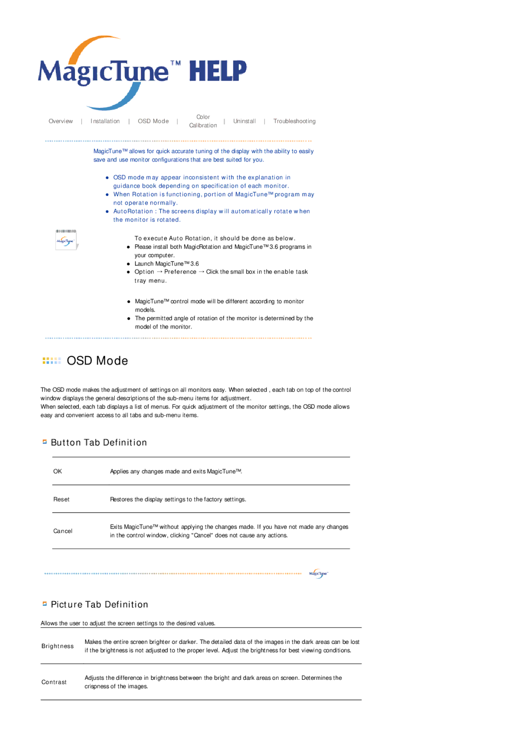 Samsung 204B manual OSD Mode 