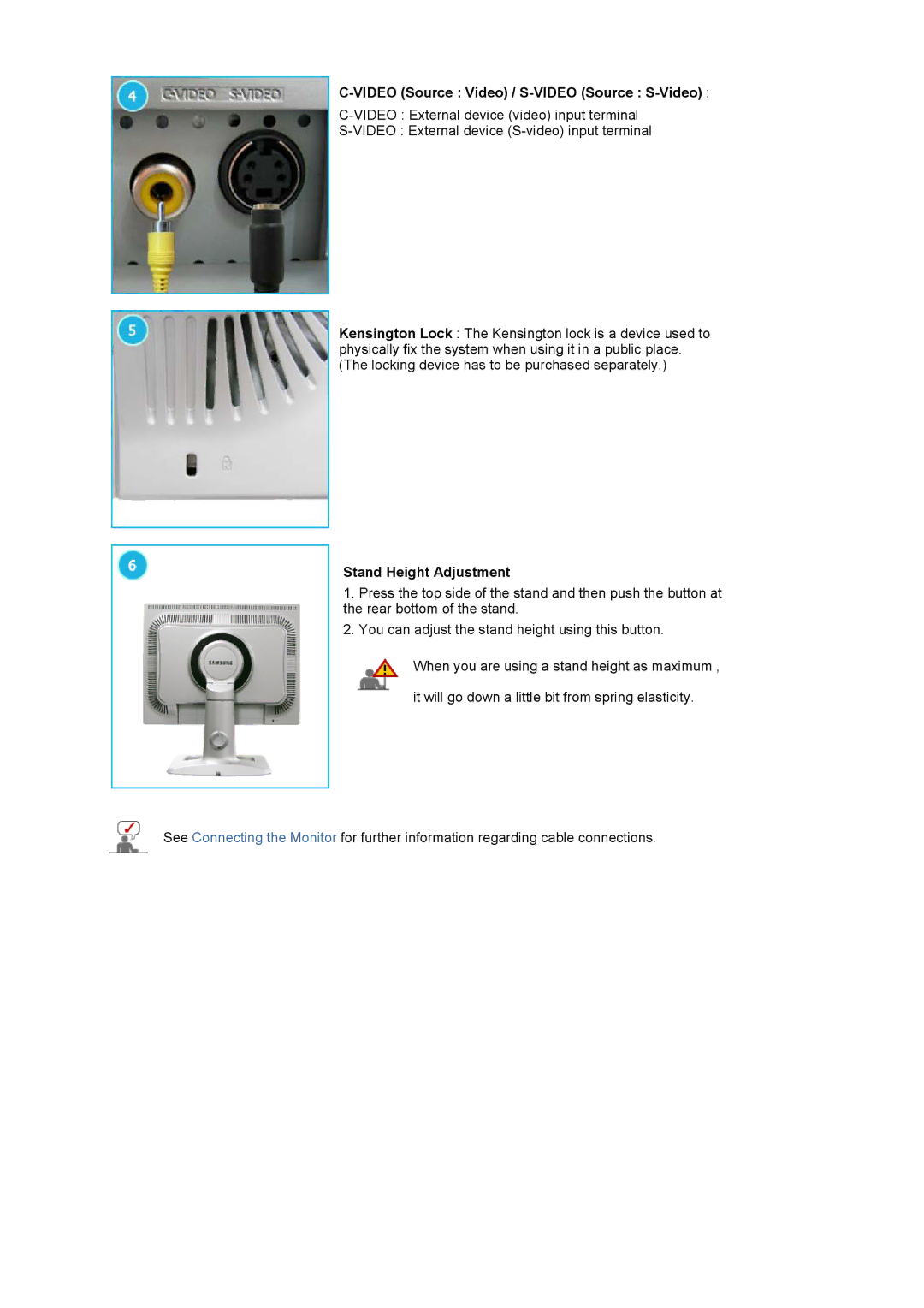 Samsung 204TS manual Stand Height Adjustment 