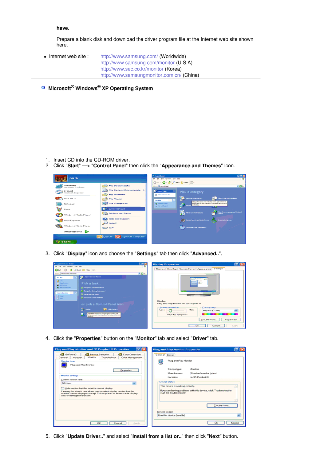 Samsung 205BW, 204BW, 204BW, 205BW manual Have, Microsoft Windows XP Operating System 