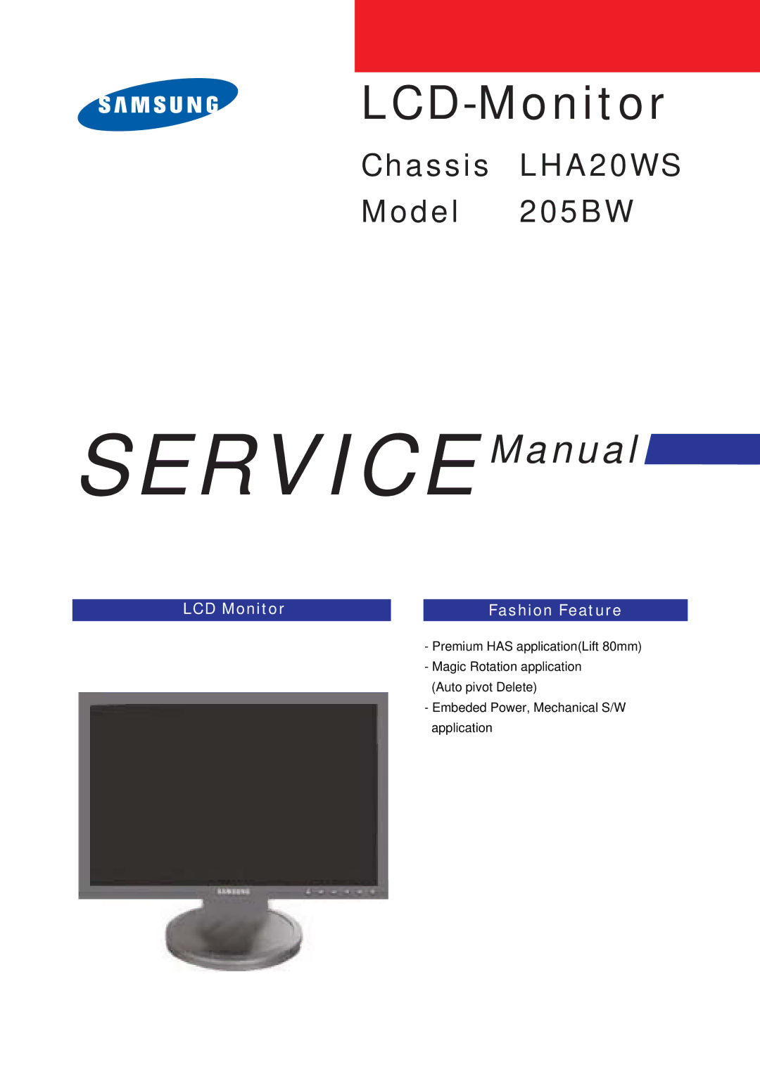 Samsung 205BW service manual SERVICEManual 