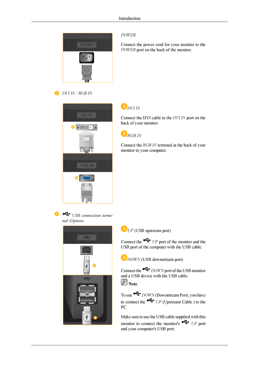 Samsung 2063UW, 963UW user manual DVI in / RGB 