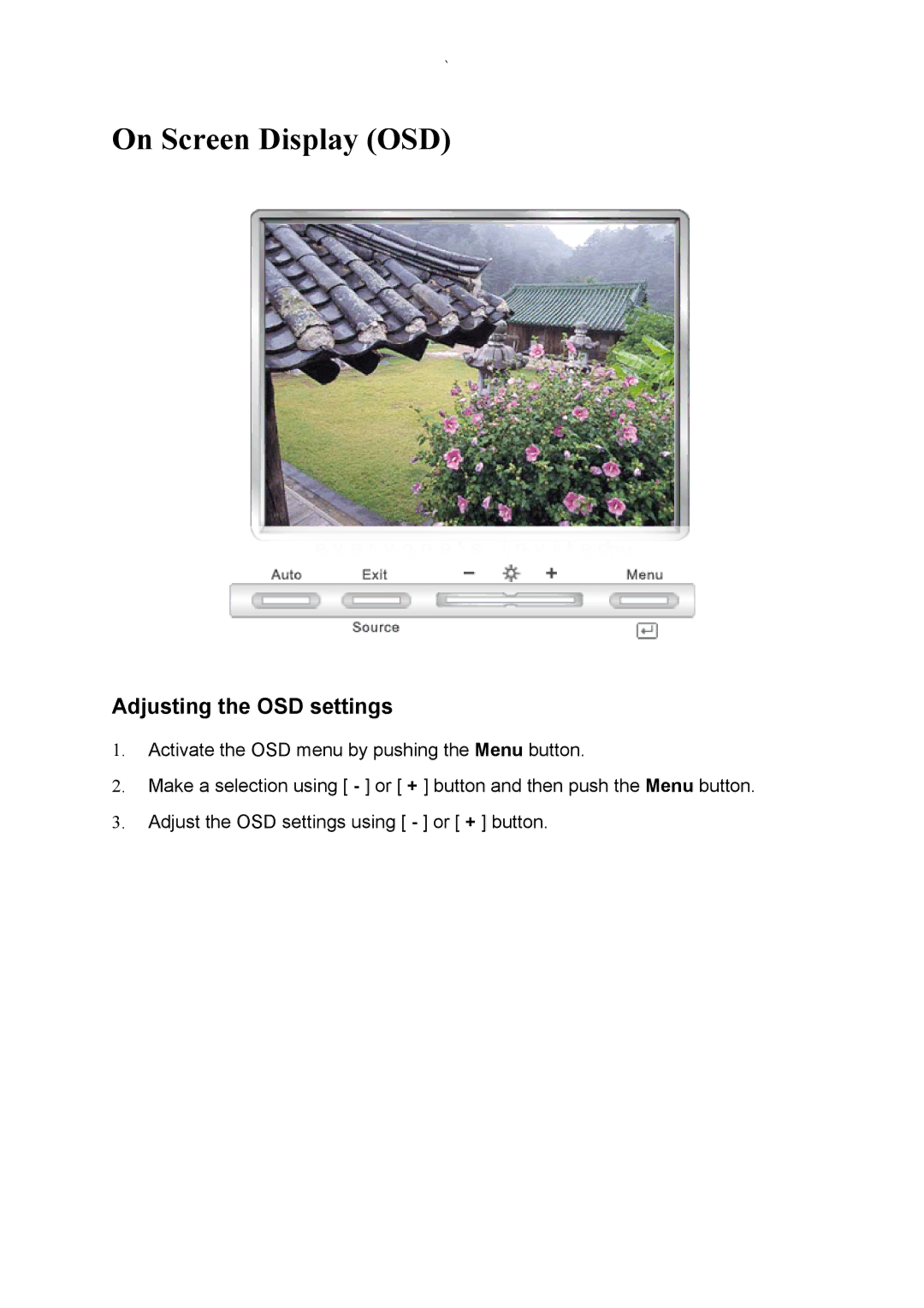 Samsung 213T manual On Screen Display OSD 