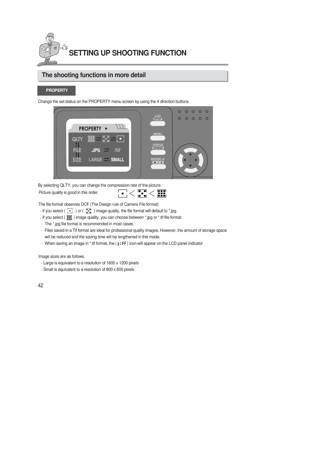 Samsung 220 SE manual Shooting functions in more detail, Property 