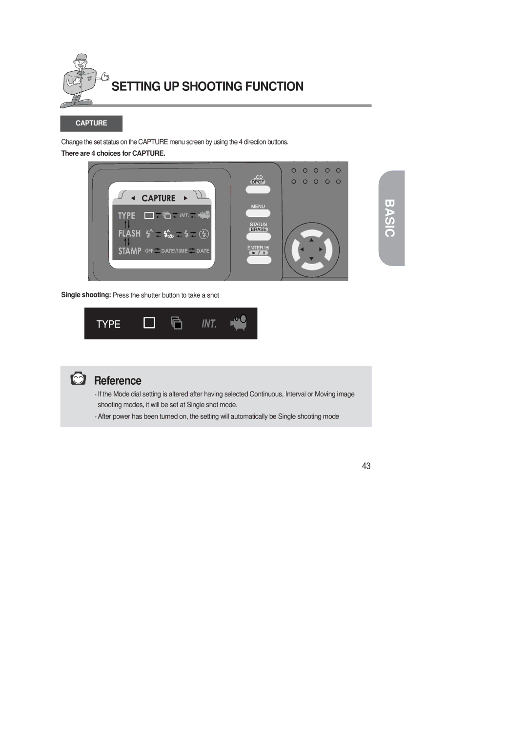 Samsung 220 SE manual There are 4 choices for Capture 