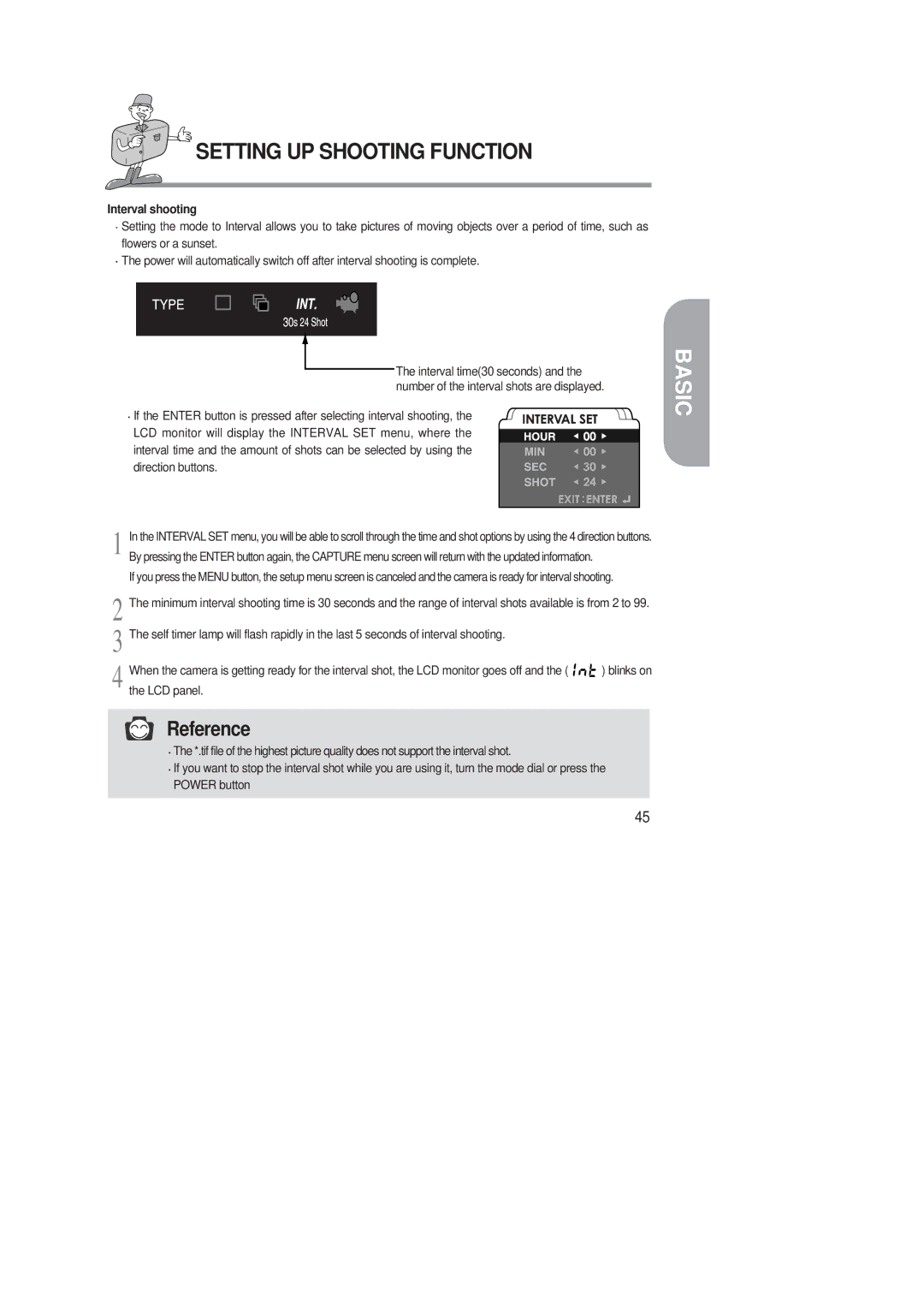 Samsung 220 SE manual Interval shooting 