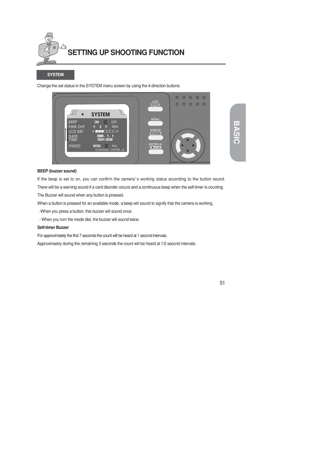 Samsung 220 SE manual Beep buzzer sound, Self-timer Buzzer 