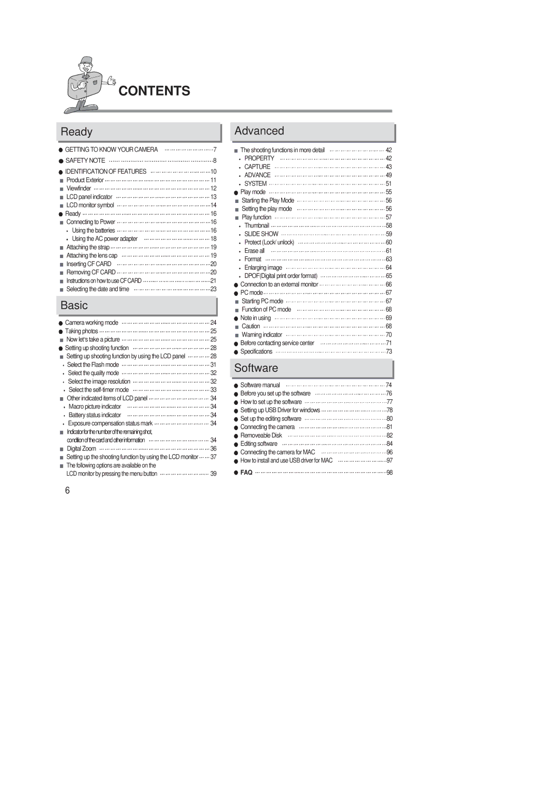 Samsung 220 SE manual Contents 