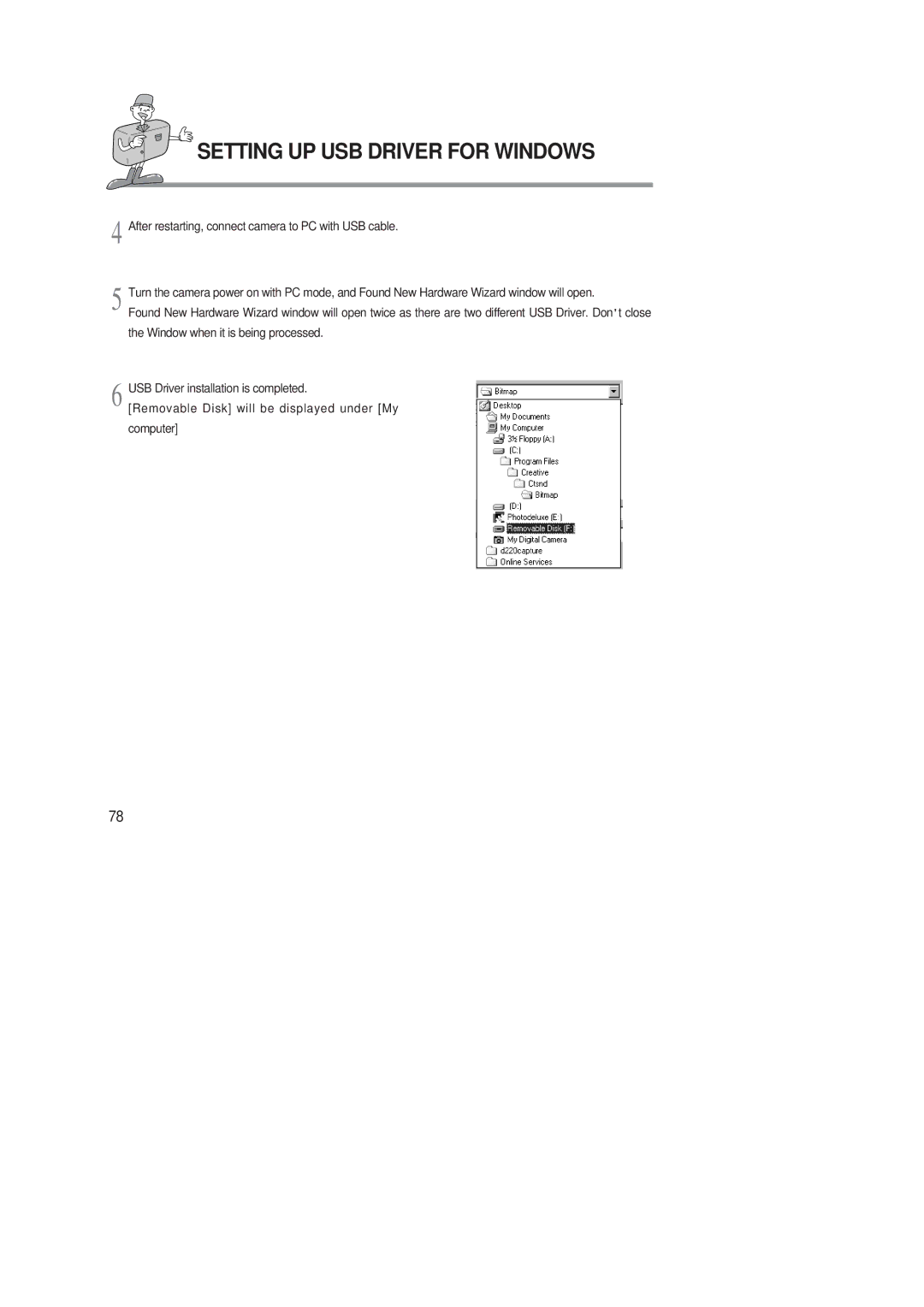 Samsung 220 SE manual Setting UP USB Driver for Windows 