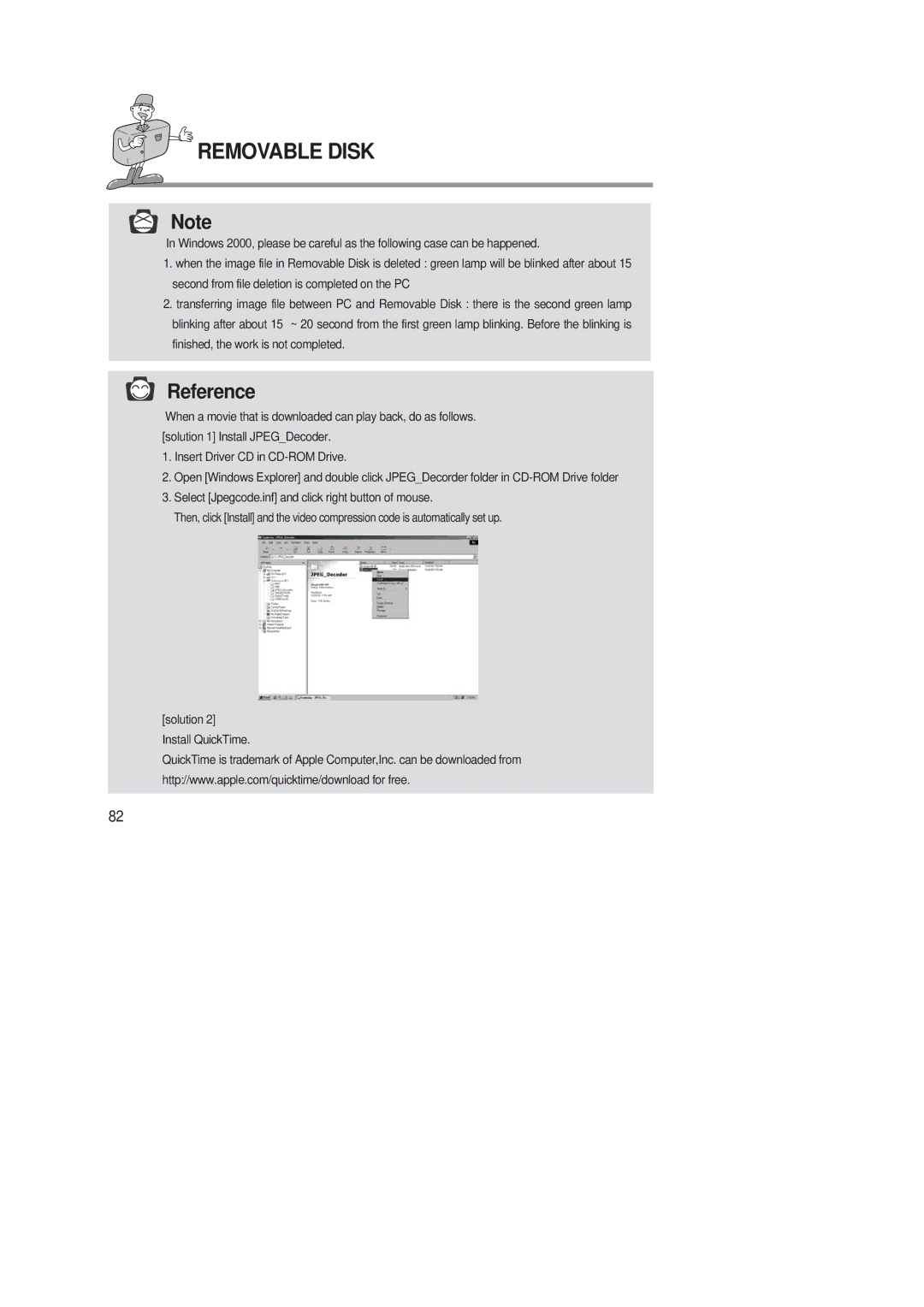 Samsung 220 SE manual Solution 2 Install QuickTime 