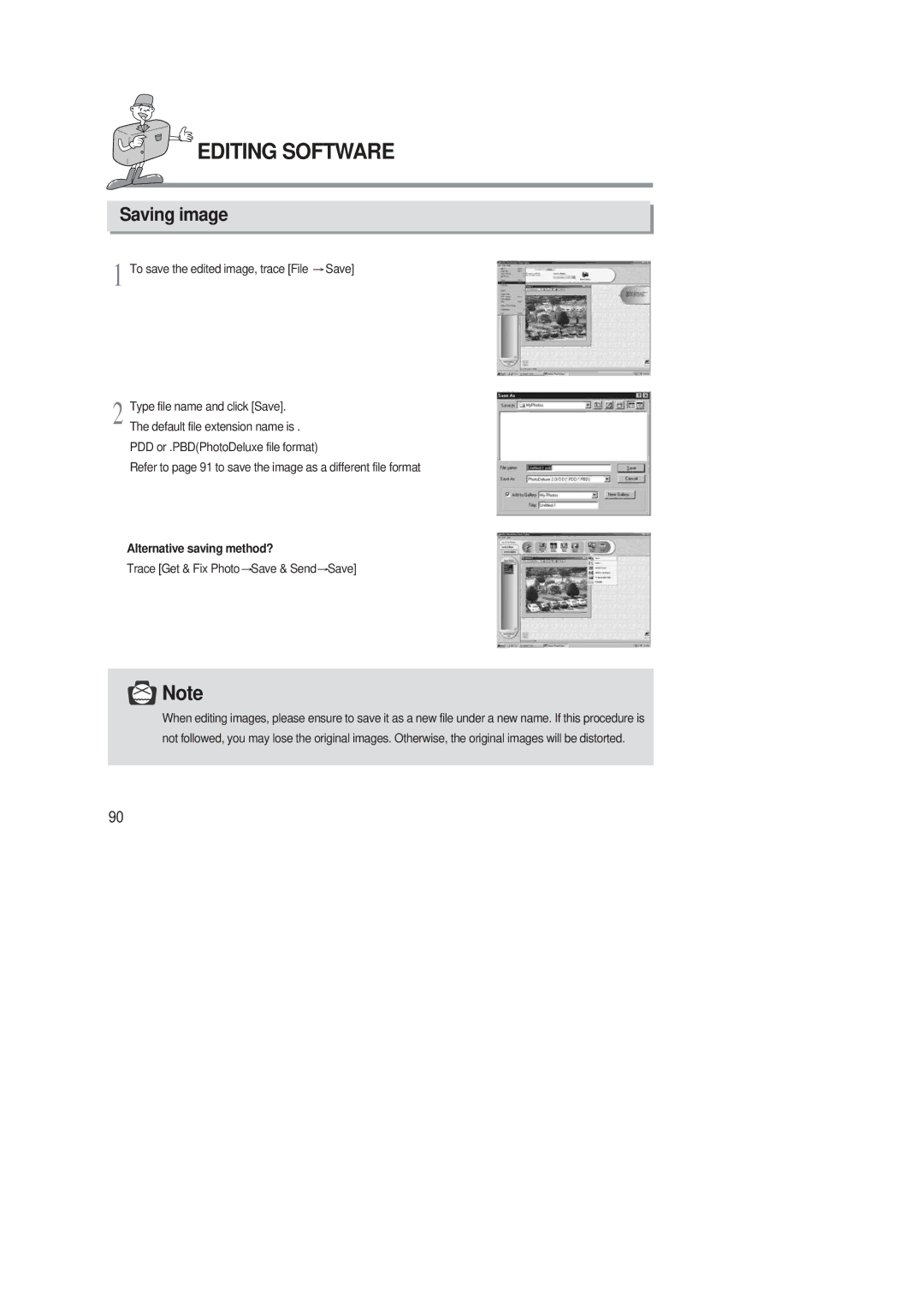 Samsung 220 SE manual Saving image, Alternative saving method? 