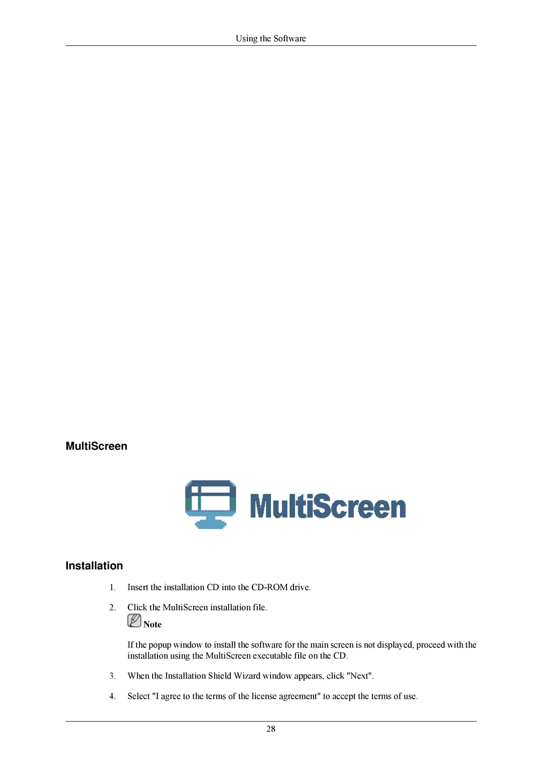 Samsung 8110, 2233GW user manual MultiScreen Installation 