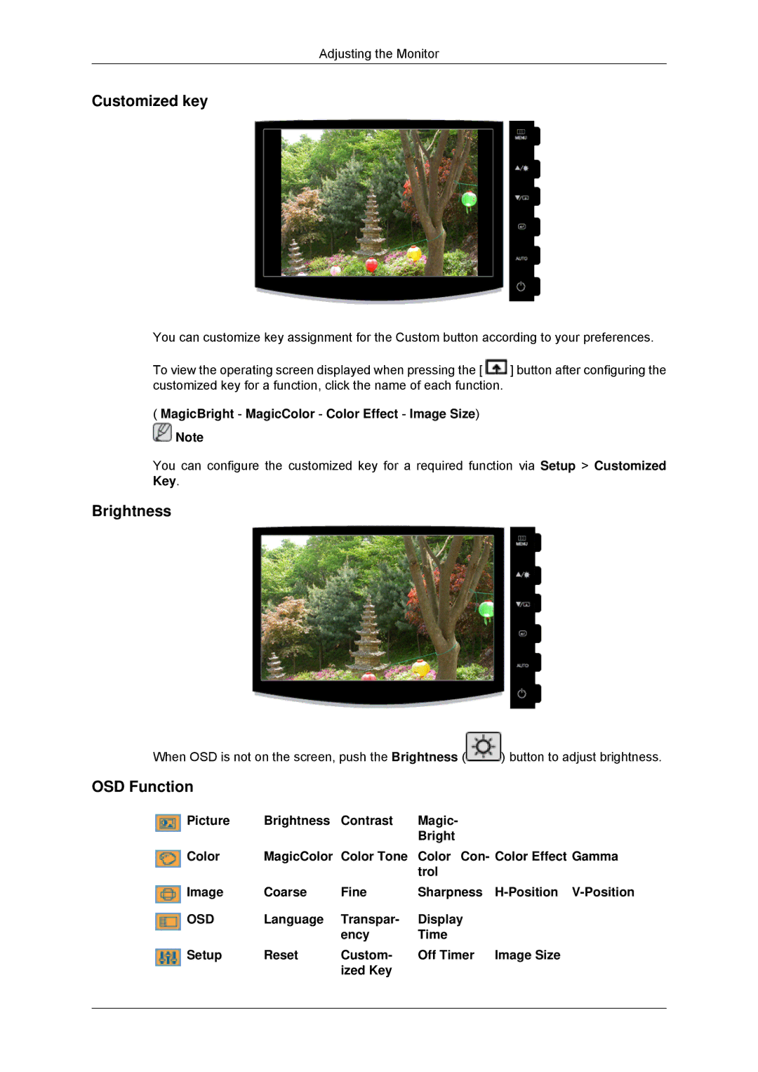 Samsung 2233SN, 2033SN user manual Customized key 