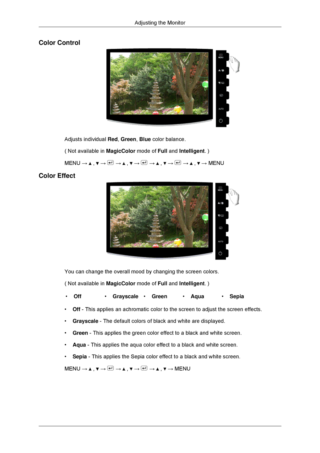 Samsung 2233SN, 2033SN user manual Color Control 