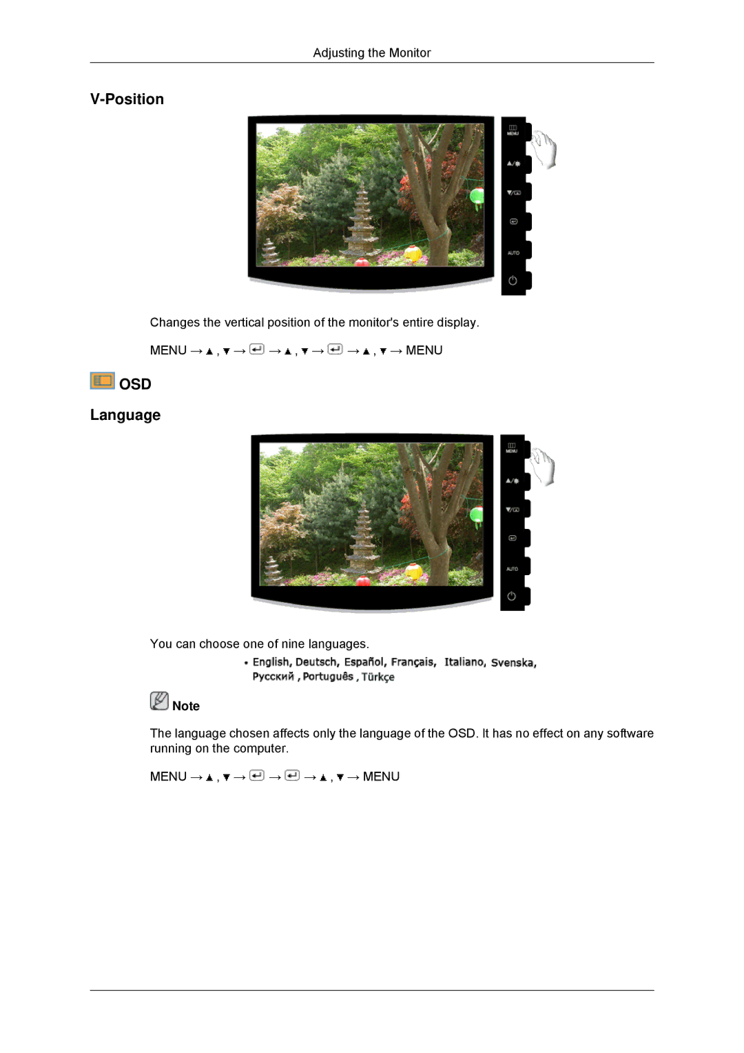 Samsung 2033SN, 2233SN user manual Osd 