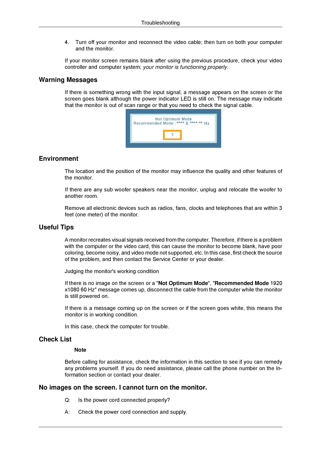 Samsung 2033SN, 2233SN user manual Environment 