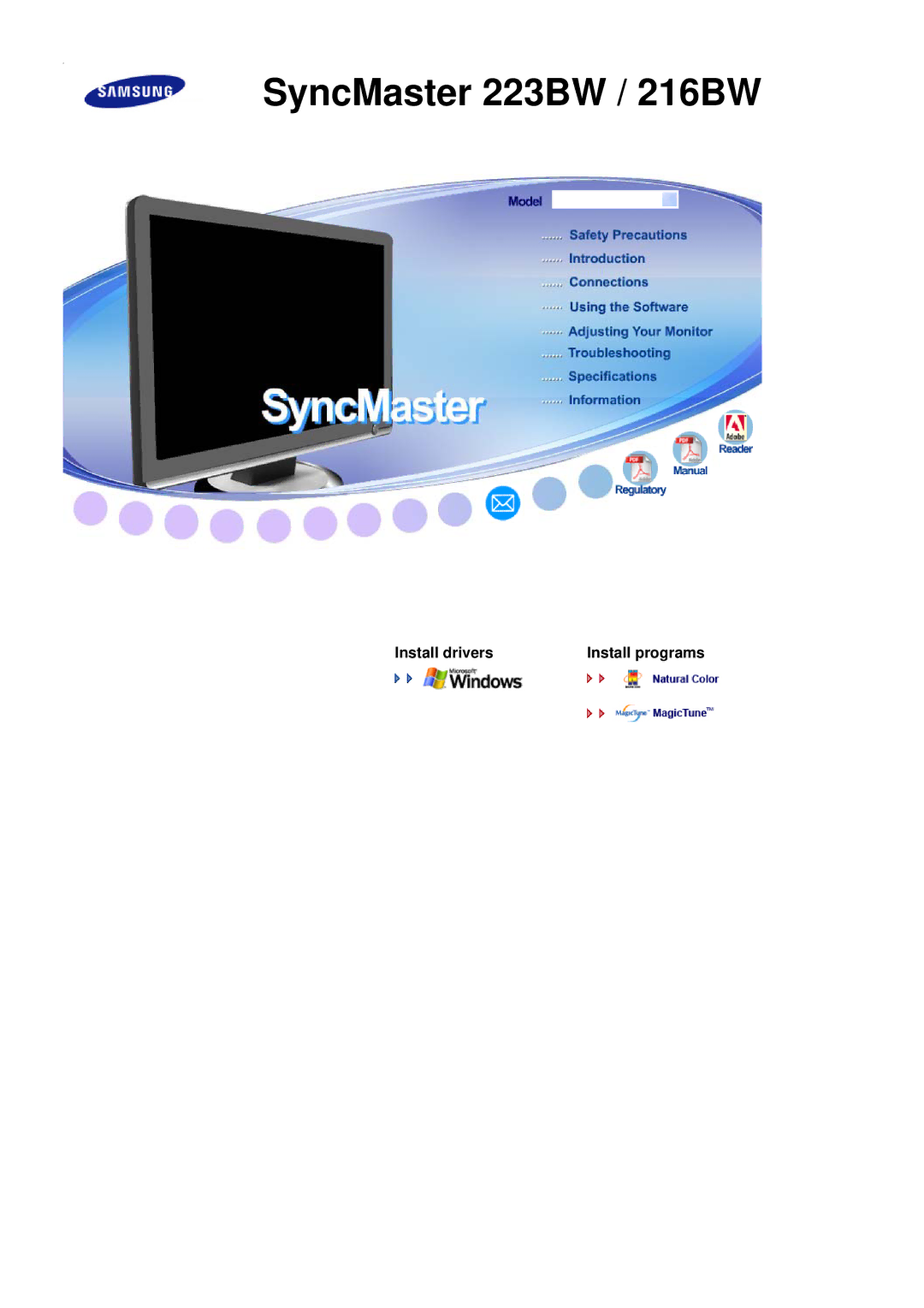 Samsung manual SyncMaster 223BW / 216BW 