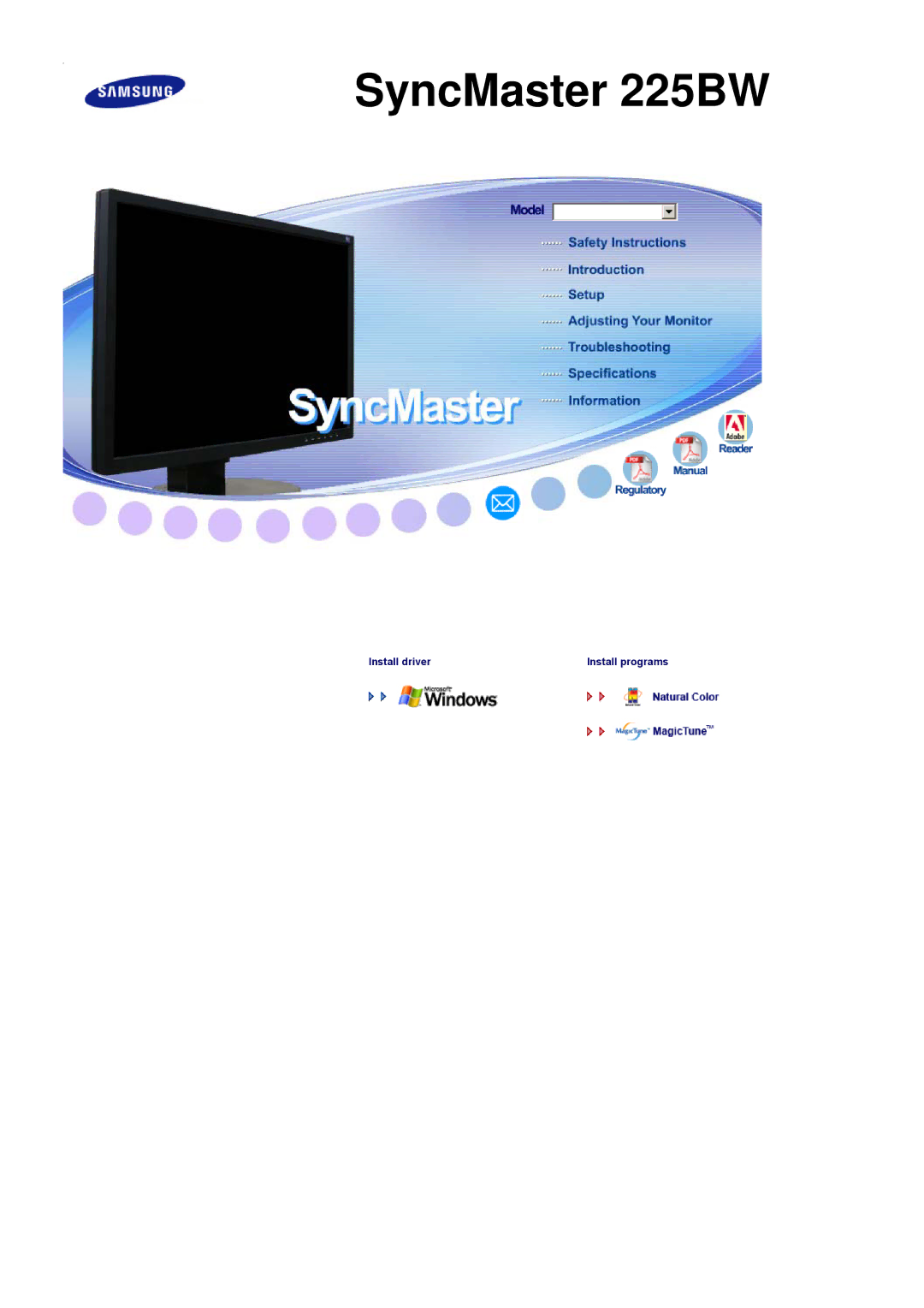 Samsung manual SyncMaster 225BW 