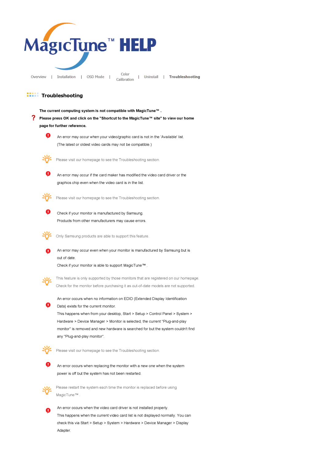 Samsung 225BW manual Troubleshooting 