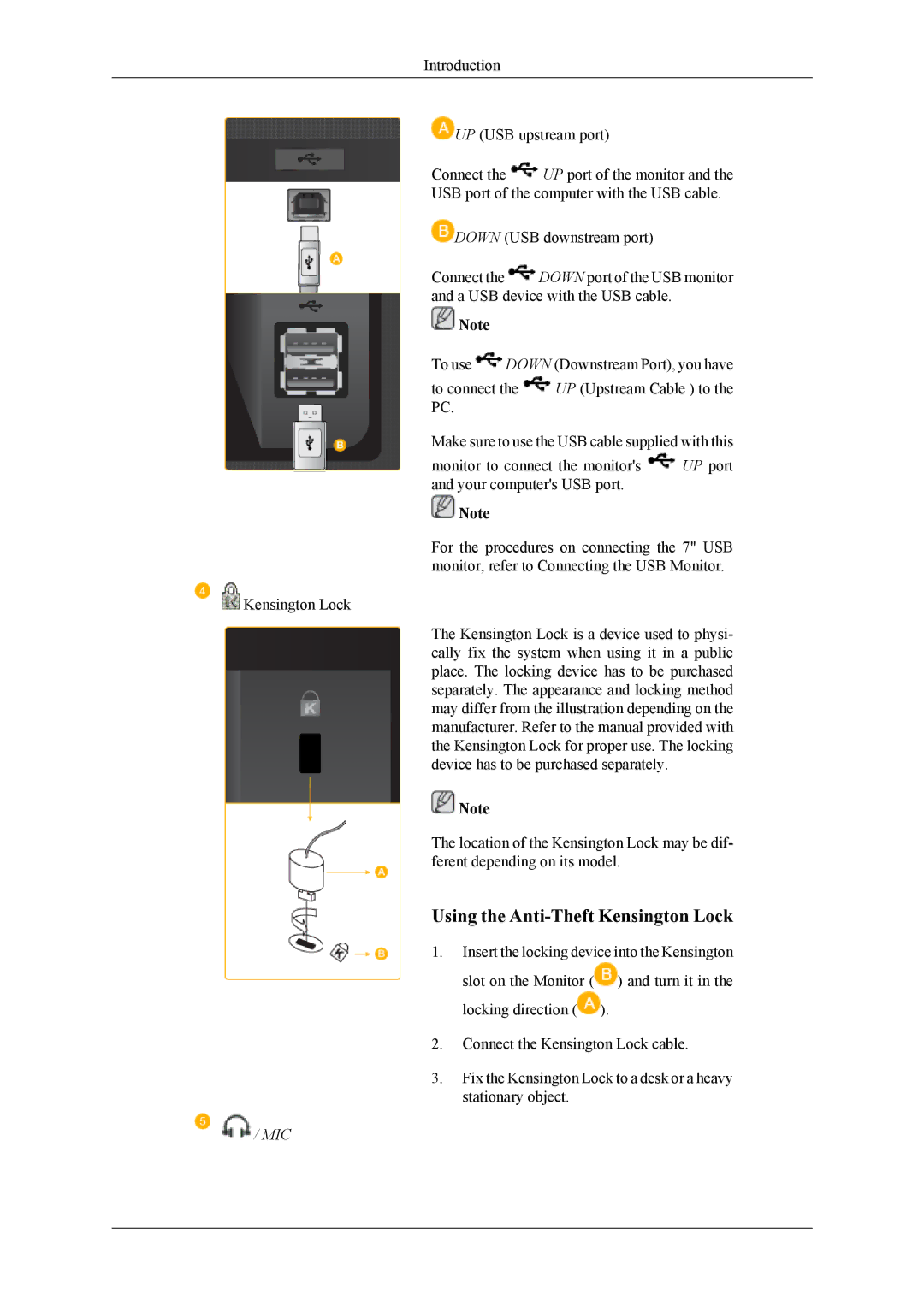 Samsung 2263DX user manual Using the Anti-Theft Kensington Lock 