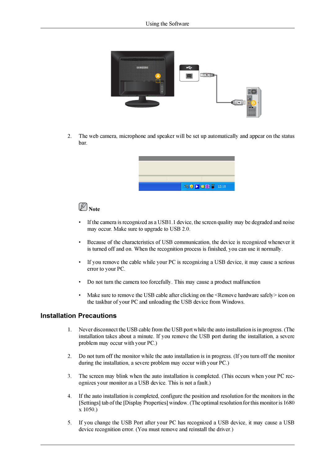 Samsung 2263DX user manual Installation Precautions 