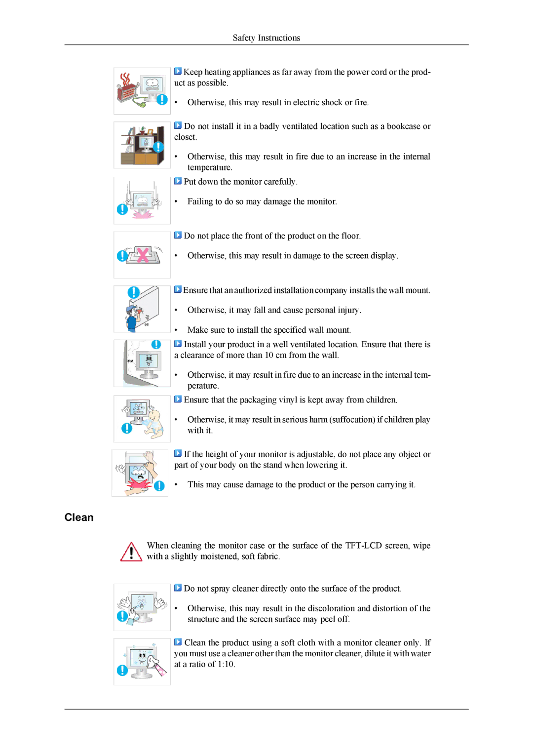 Samsung 2263DX user manual Clean 