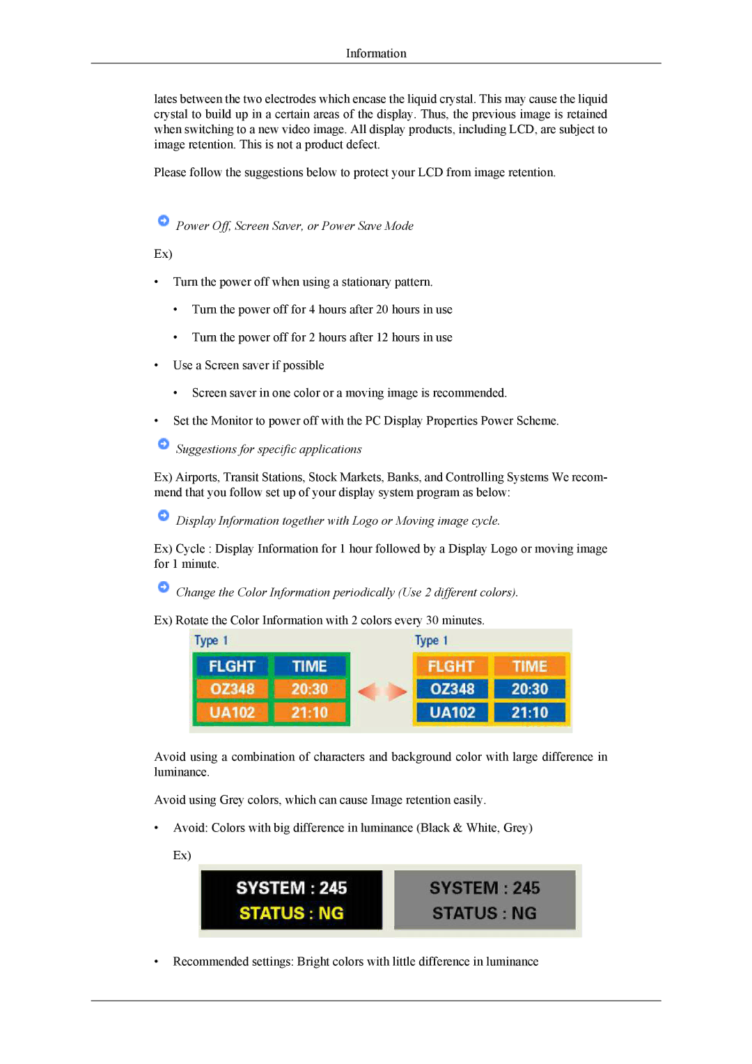 Samsung 2263DX user manual Display Information together with Logo or Moving image cycle 