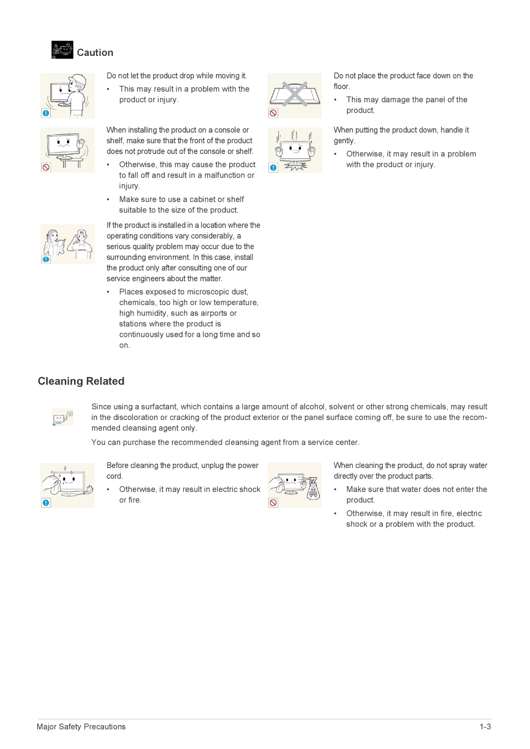 Samsung 2333TN user manual Cleaning Related 