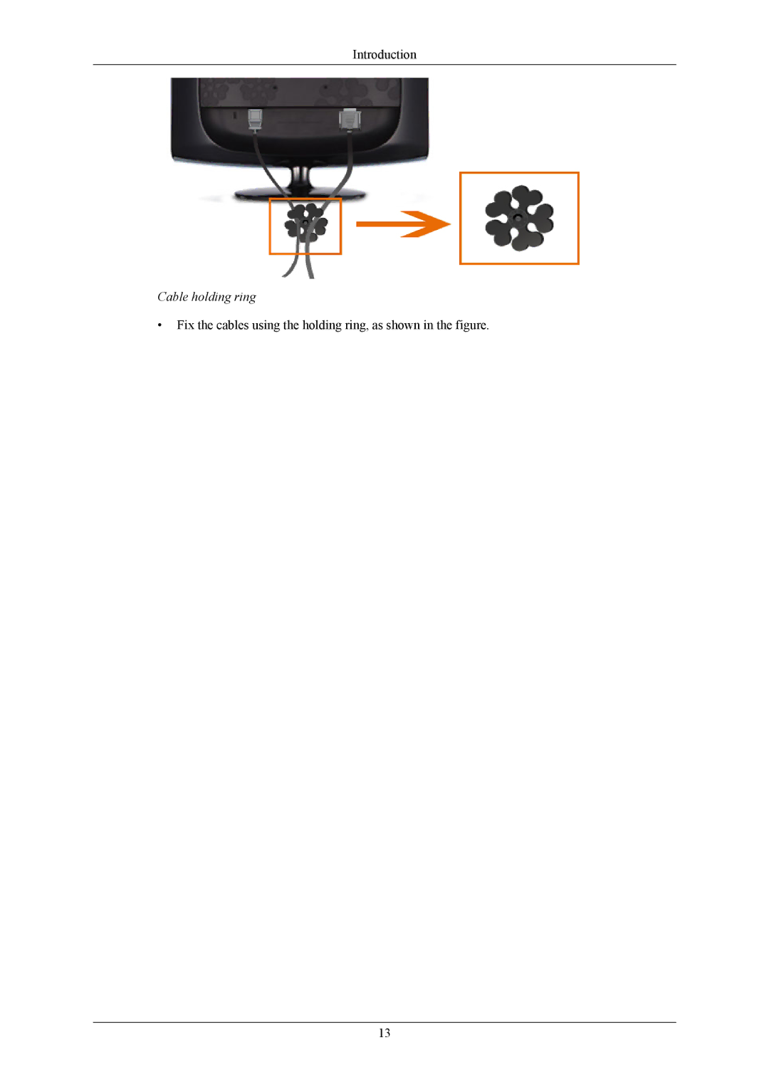 Samsung 2433BW user manual Cable holding ring 