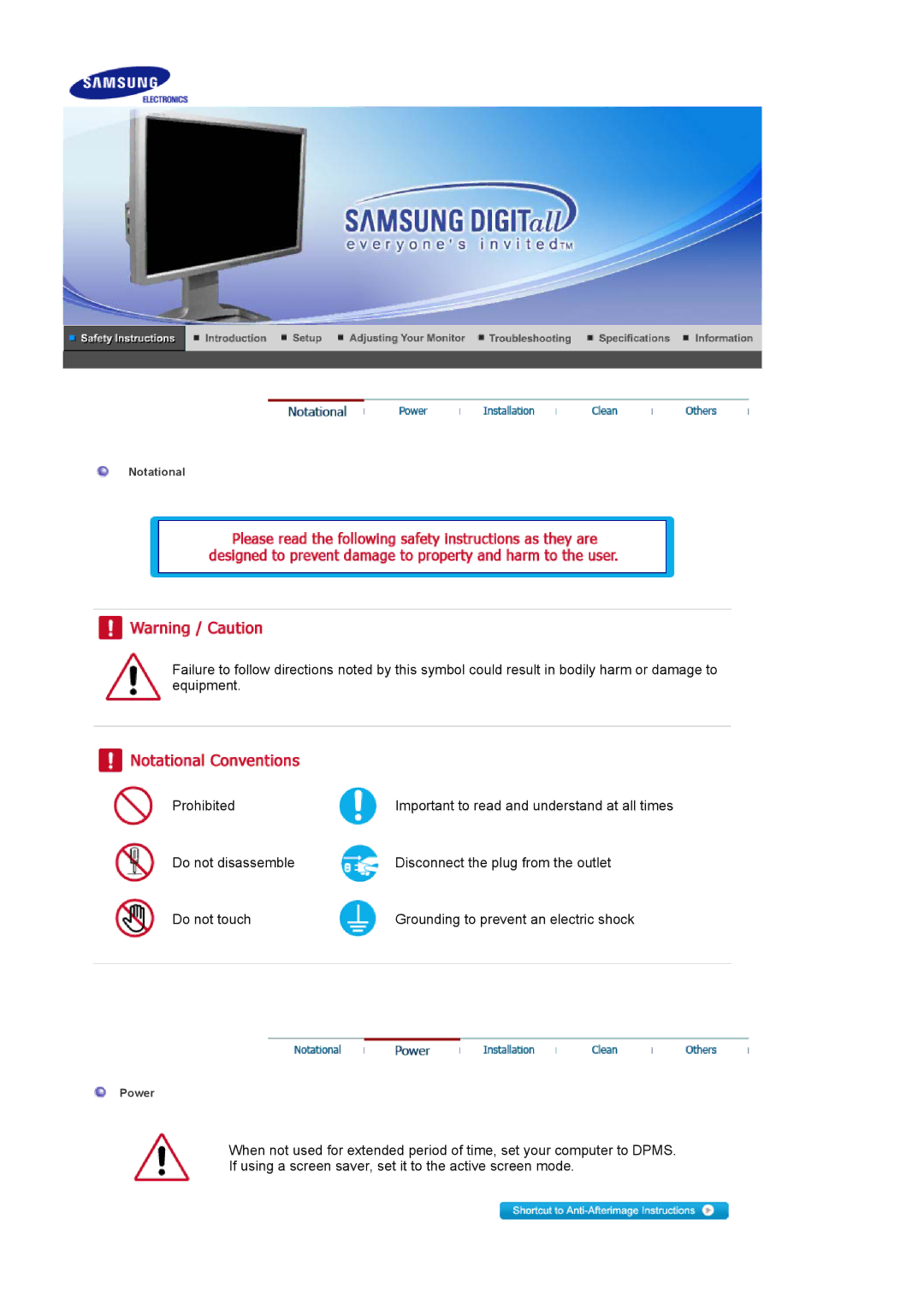 Samsung 244T manual Notational 