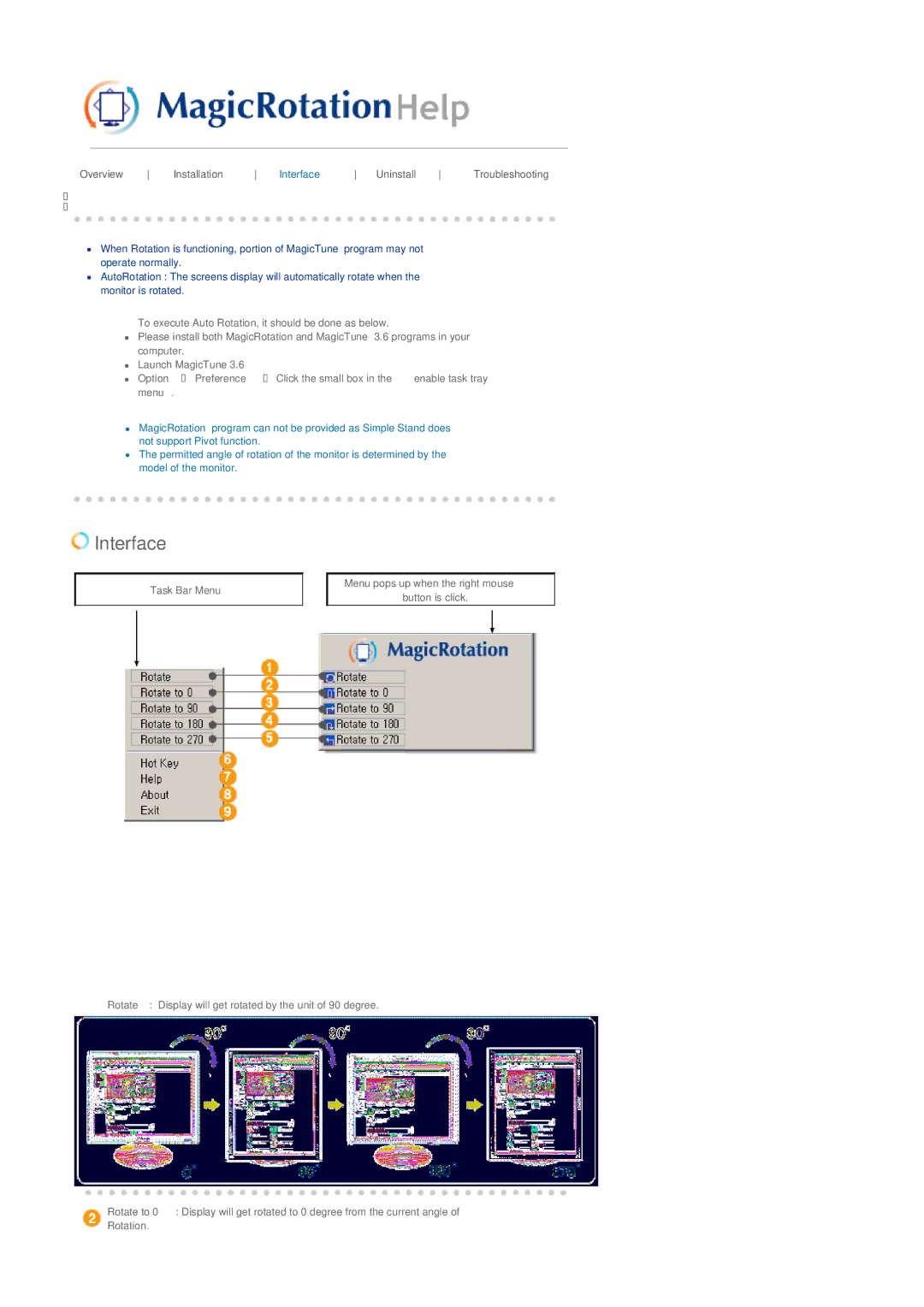 Samsung 244T manual Interface 