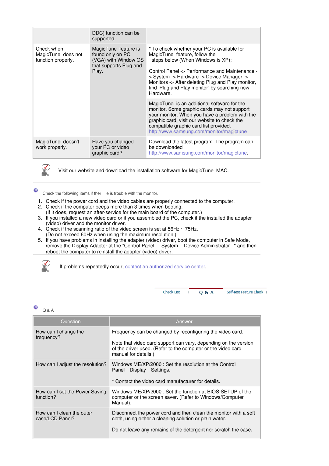 Samsung 244T manual Question Answer 