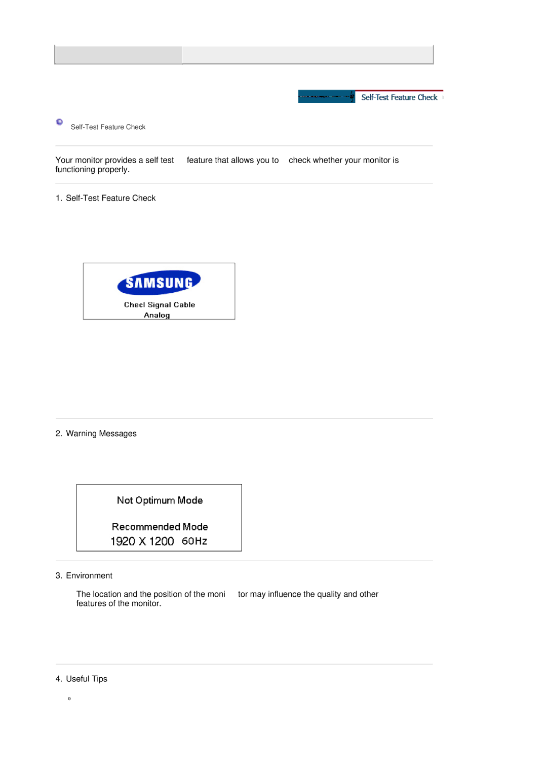 Samsung 244T manual Useful Tips 