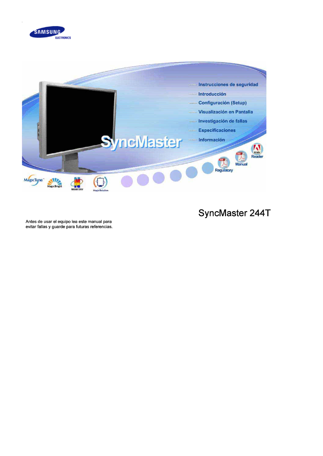 Samsung manual SyncMaster 244T 