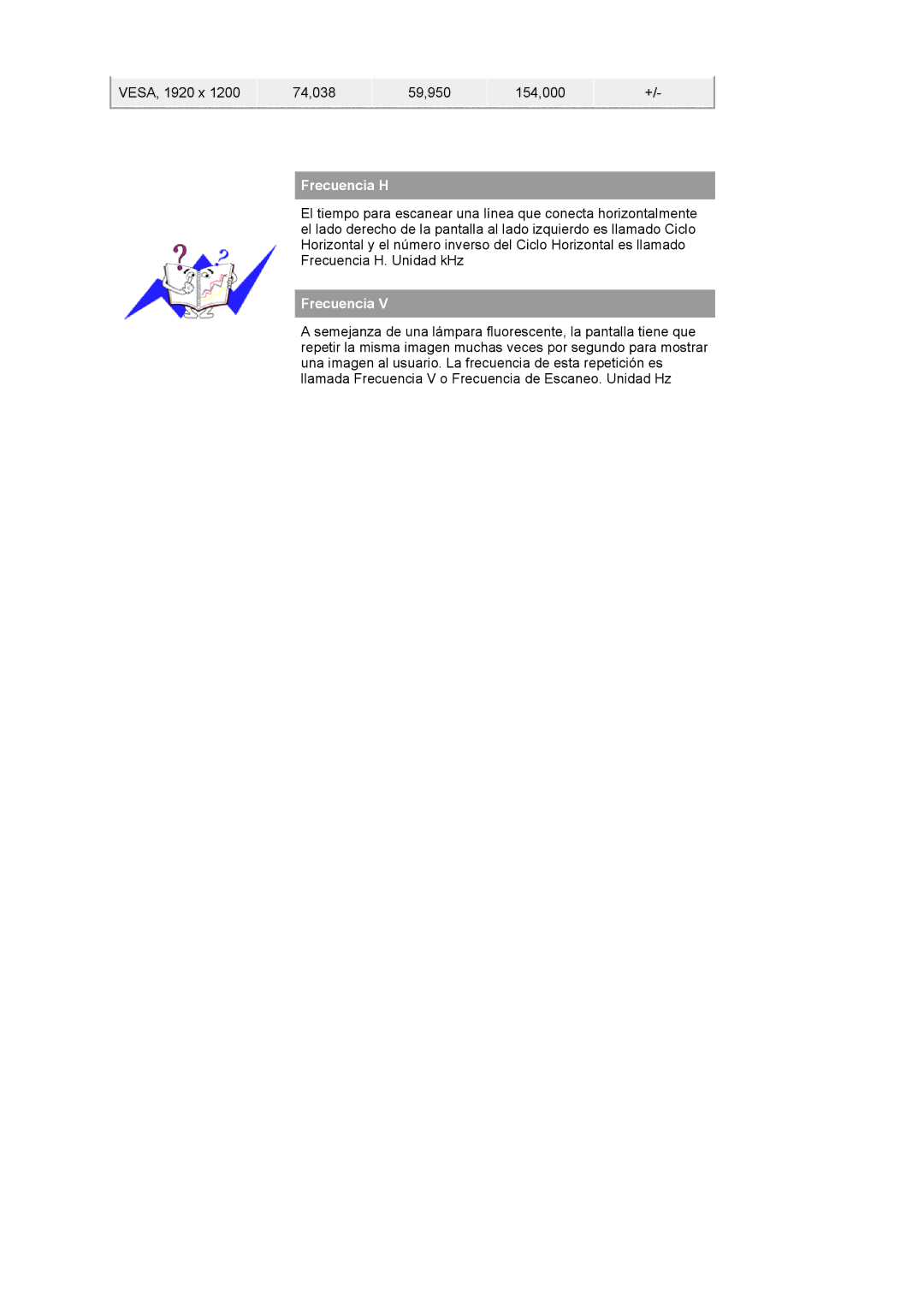 Samsung 244T manual Frecuencia H 