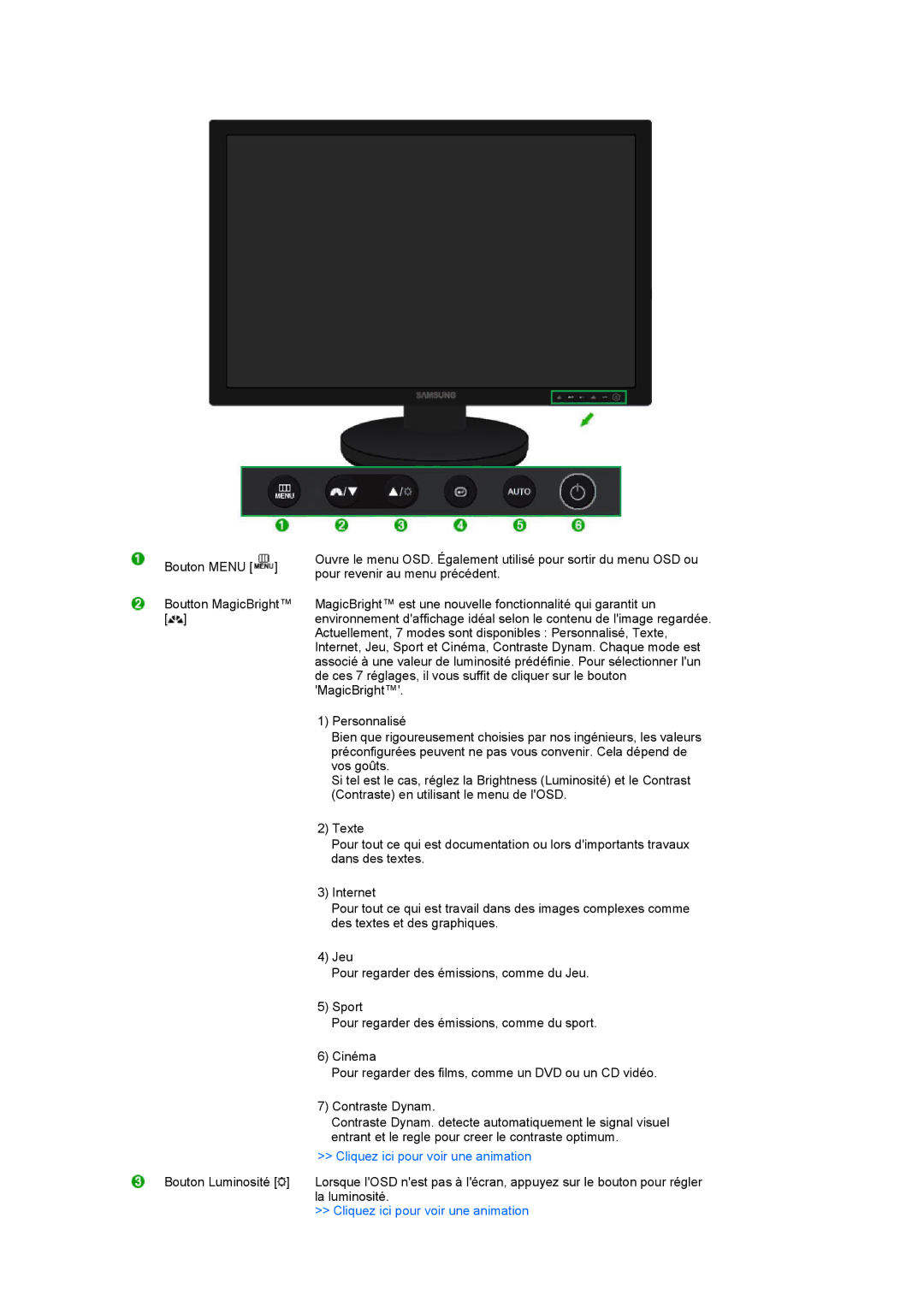 Samsung 245B manual Cliquez ici pour voir une animation 