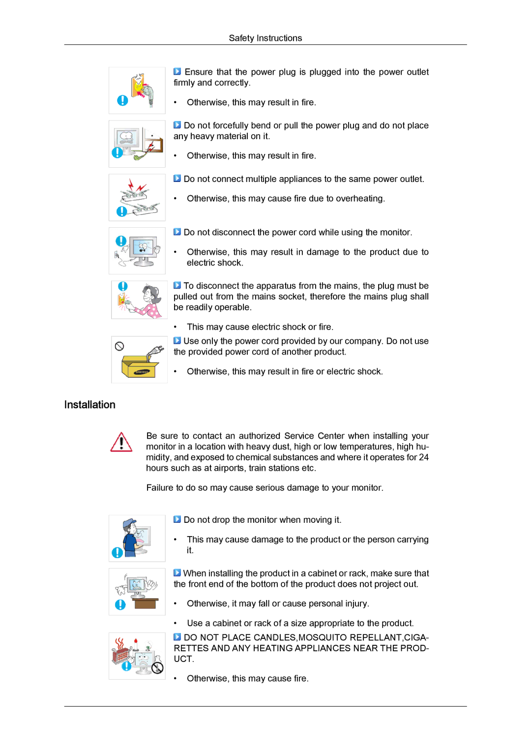 Samsung 2494LW user manual Installation 