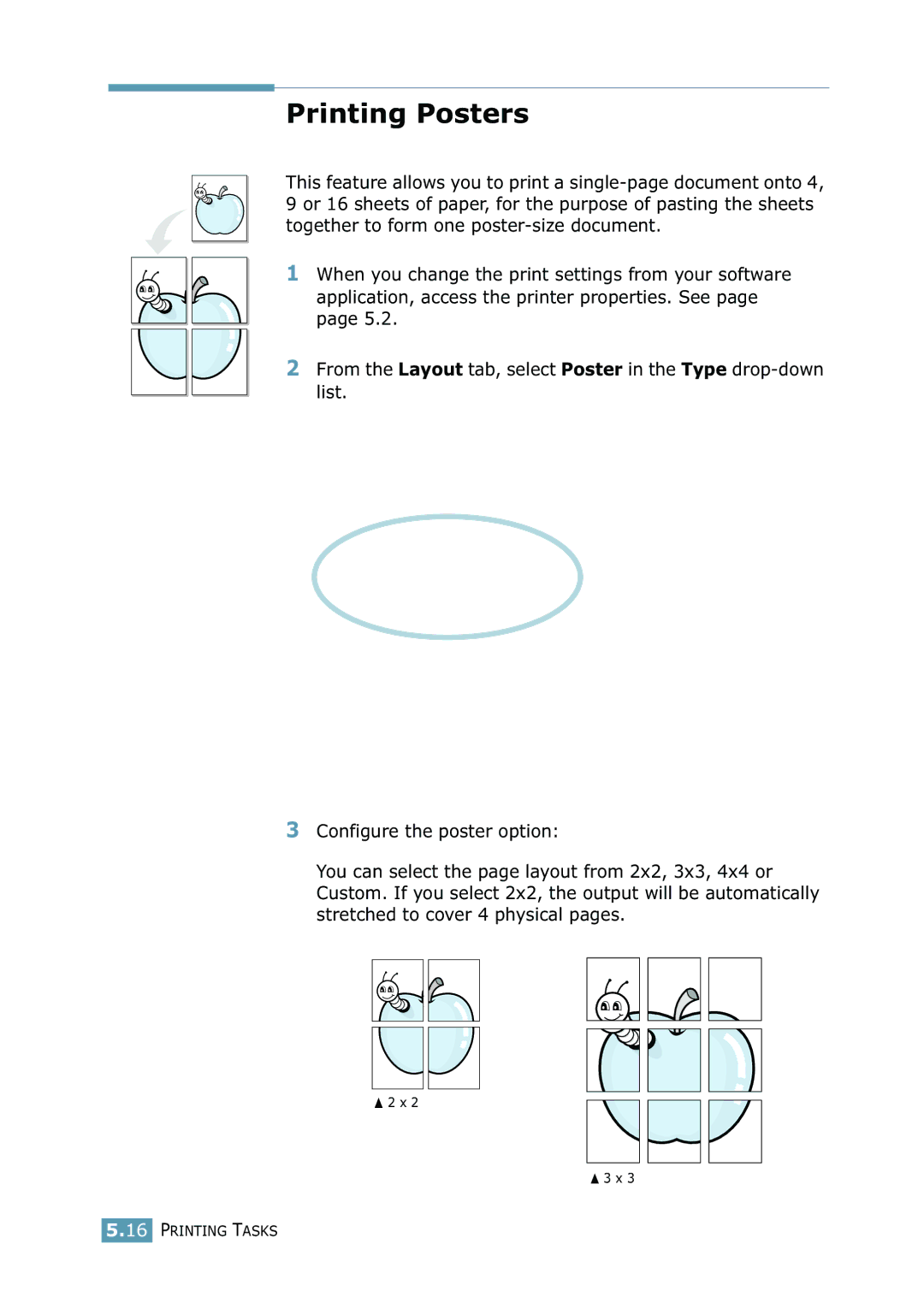 Samsung 2550 manual Printing Posters 