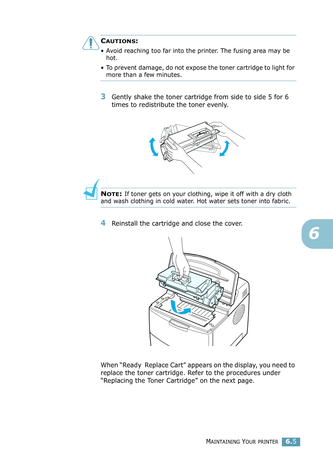 Samsung 2550 manual Maintaining Your Printer 