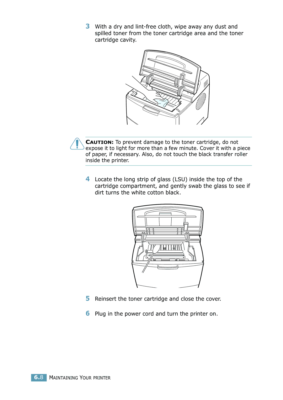 Samsung 2550 manual Maintaining Your Printer 