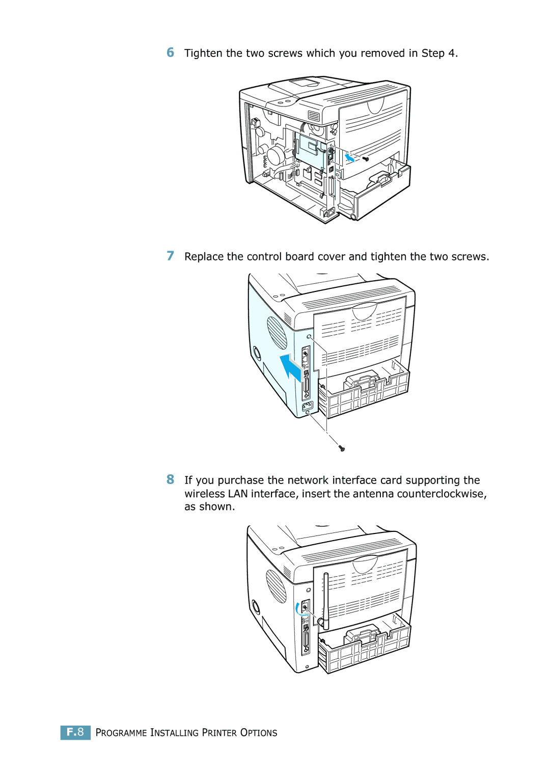 Samsung 2550 manual Programme Installing Printer Options 