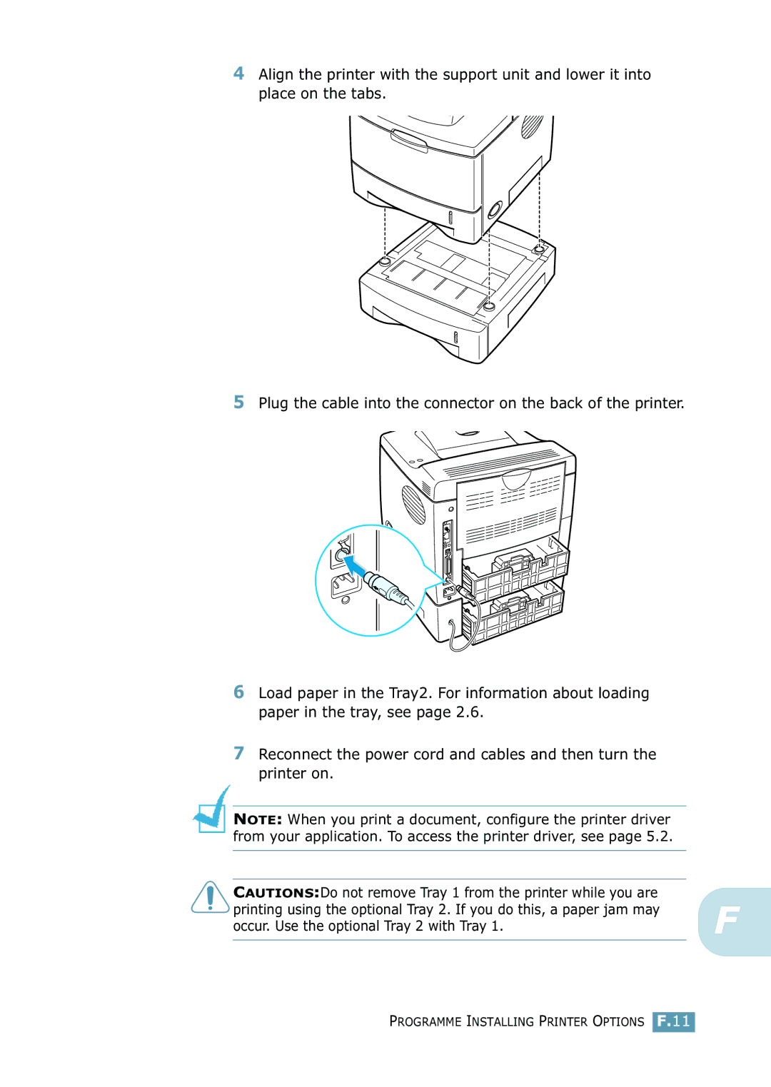 Samsung 2550 manual Occur. Use the optional Tray 2 with Tray 