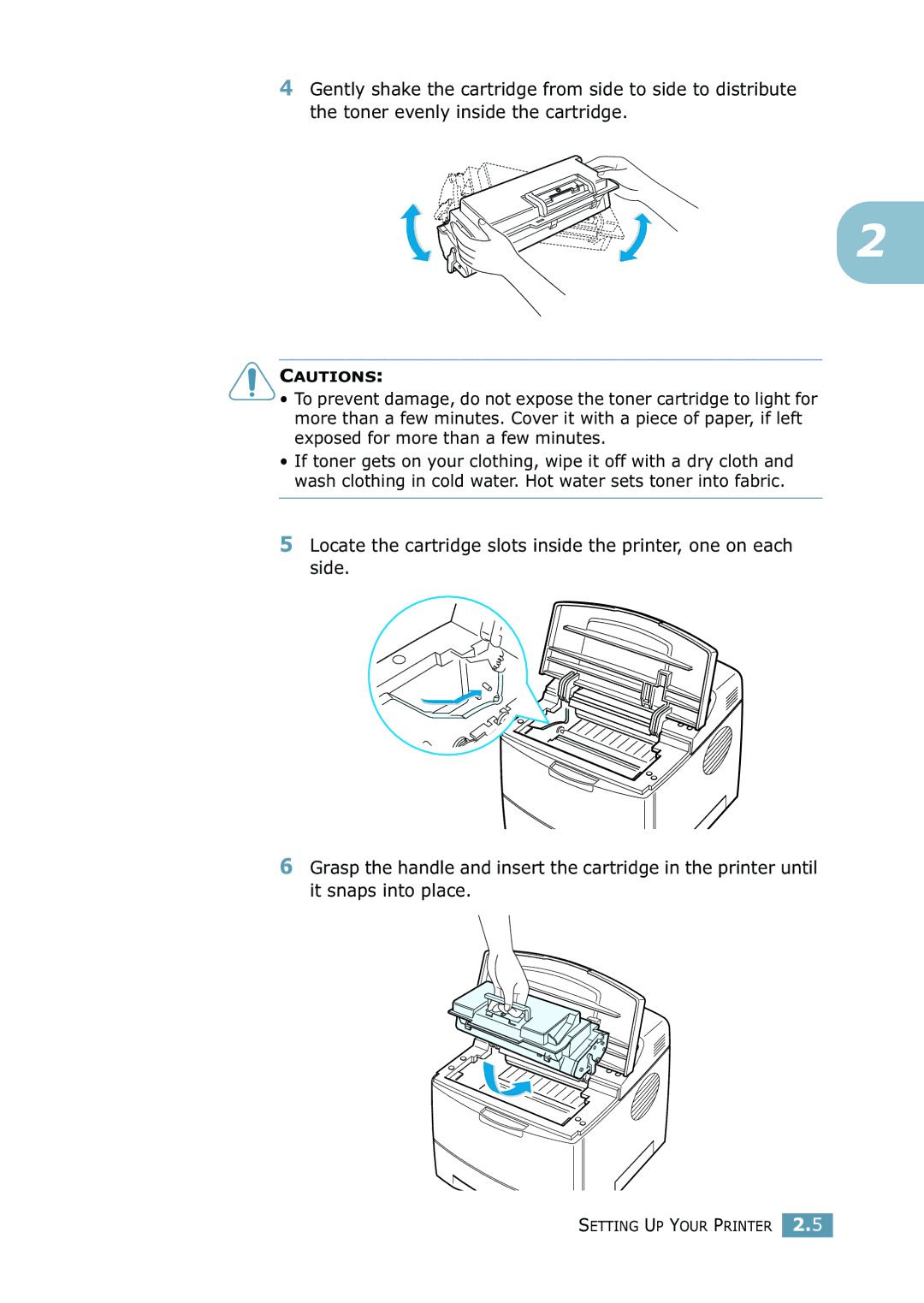 Samsung 2550 manual Setting UP Your Printer 