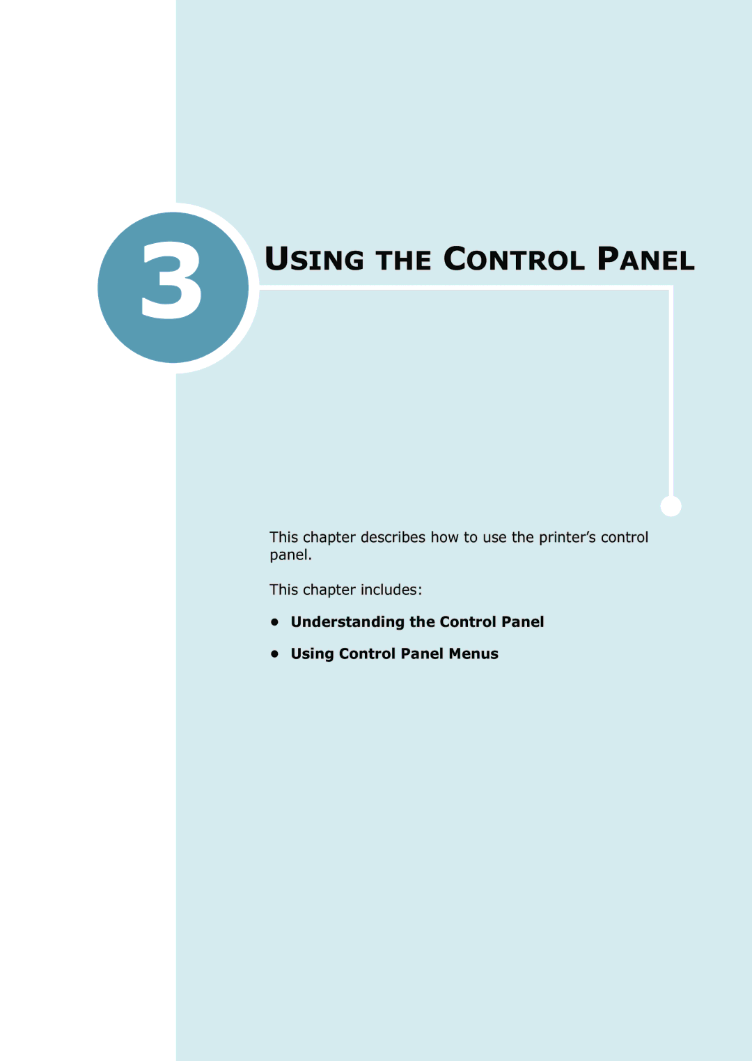 Samsung 2550 manual Using the Control Panel, Understanding the Control Panel Using Control Panel Menus 