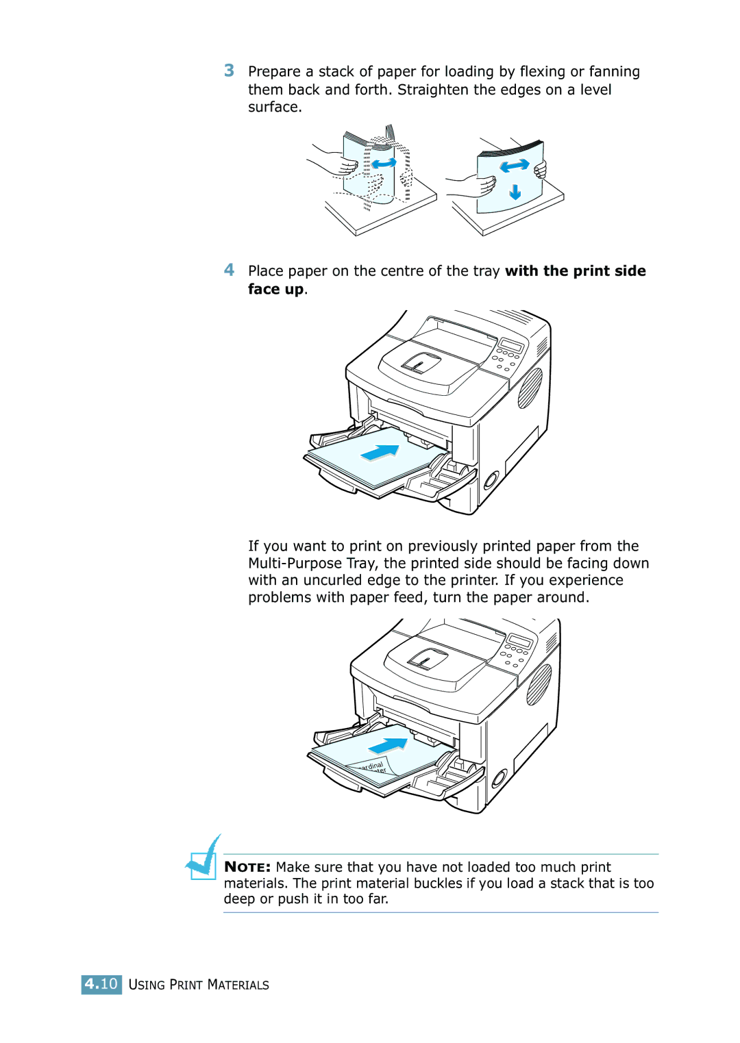 Samsung 2550 manual Using Print Materials 