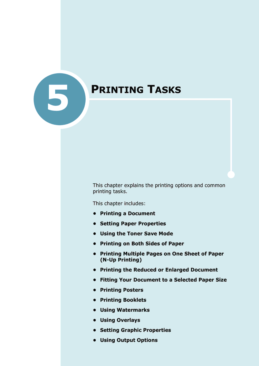 Samsung 2550 manual Printing Tasks 