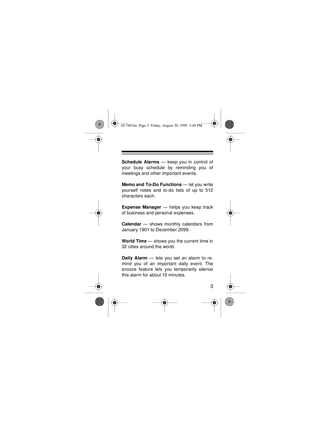 Samsung 256K owner manual Fm Page 3 Friday, August 20, 1999 348 PM 