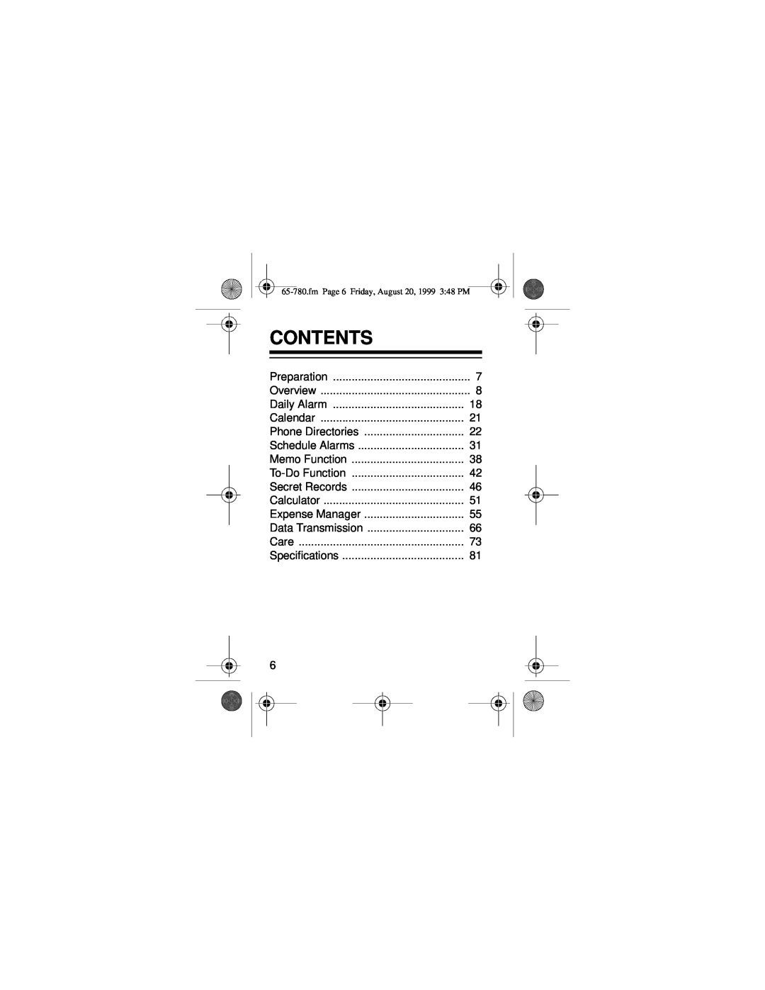 Samsung 256K owner manual Contents 